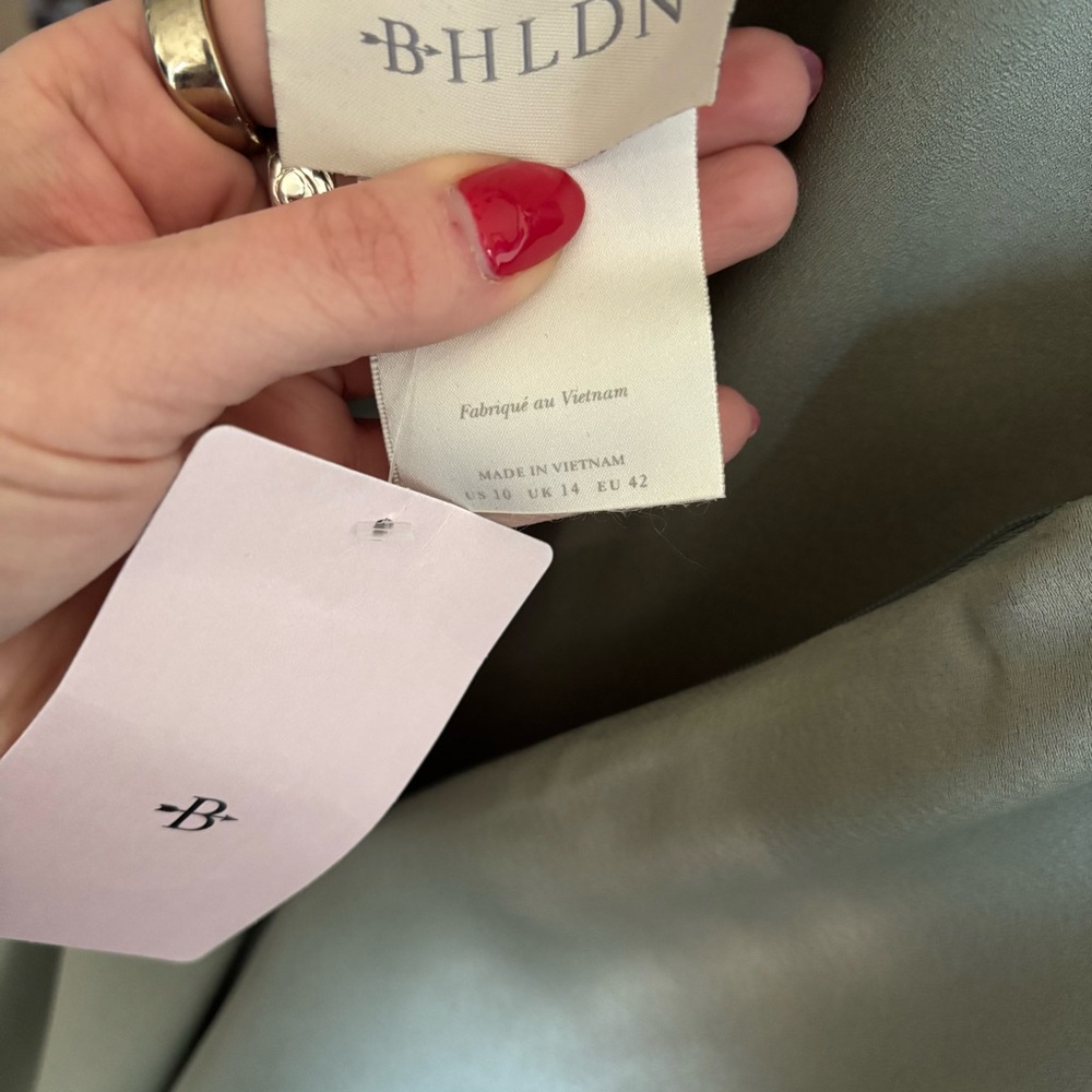 NWT BHLDN Anthropologie Elegant sage Slip Dress sz 10 - Picture 6 of 7